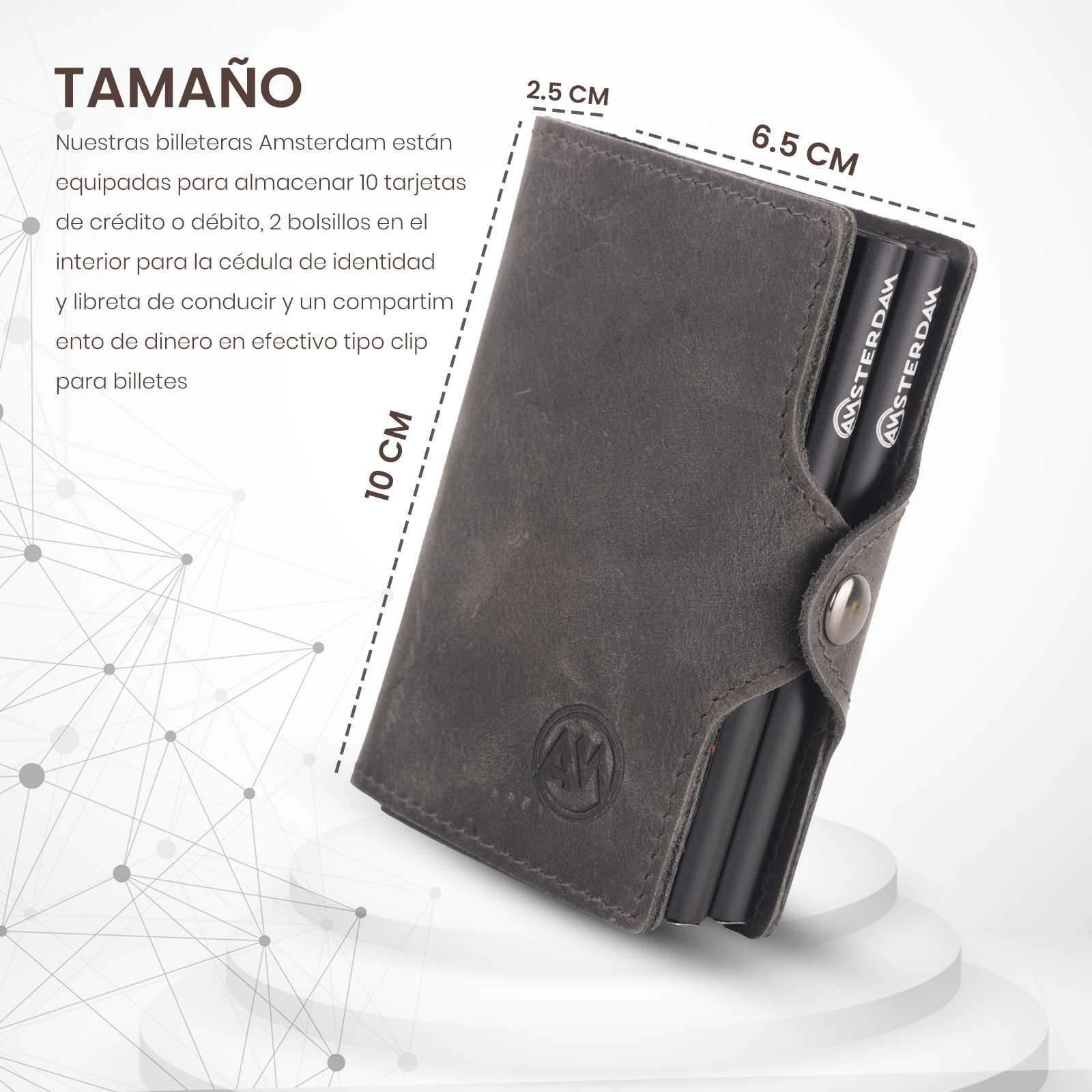 Billetera Doble Tarjetero Bloqueo Rfid En Cuero- Amsterdam.