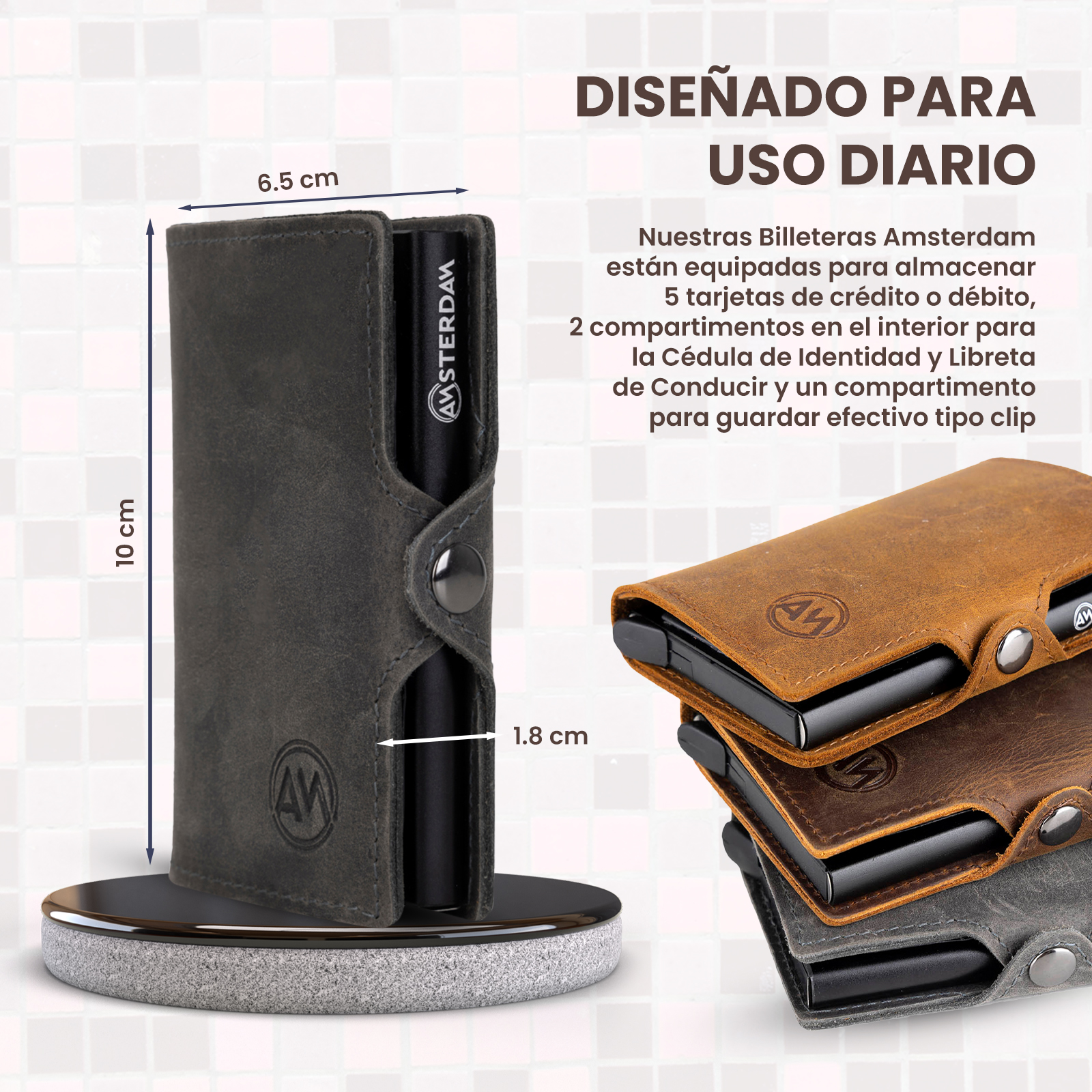 Billetera Tarjetero Bloqueo Rfid Anti Clonación