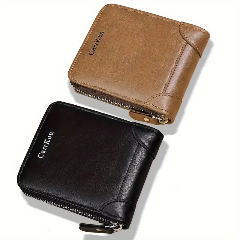 Billetera Para Hombre en Cuero Sintético Multiples Tarjetas y Monedero.