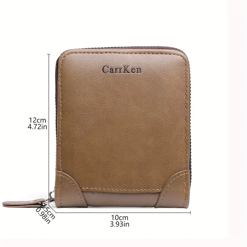 Billetera Para Hombre en Cuero Sintético Multiples Tarjetas y Monedero.