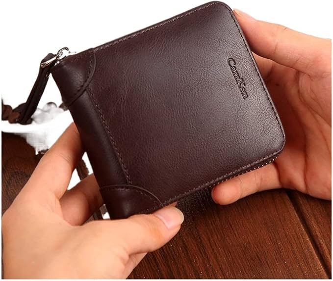 Billetera Para Hombre en Cuero Sintético Multiples Tarjetas y Monedero.