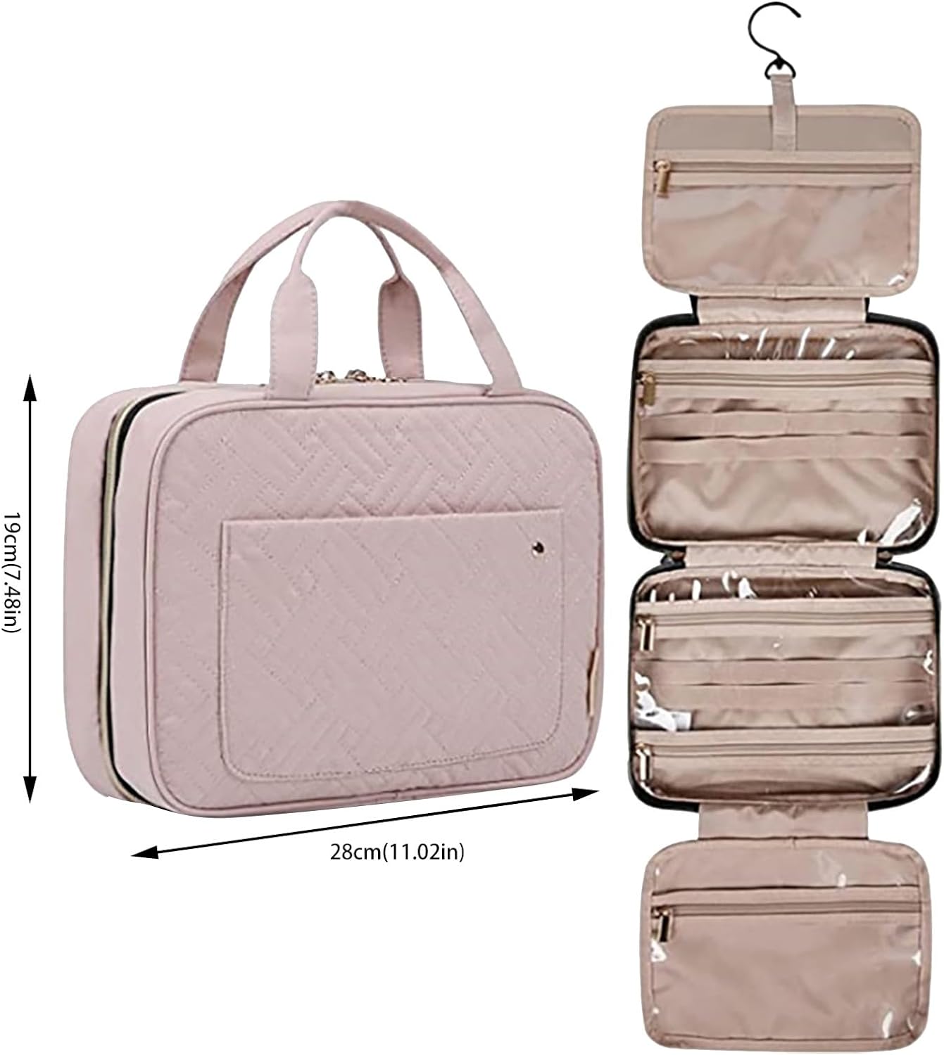 Organizador de Maquillaje para Viajes de Gran Capacidad.