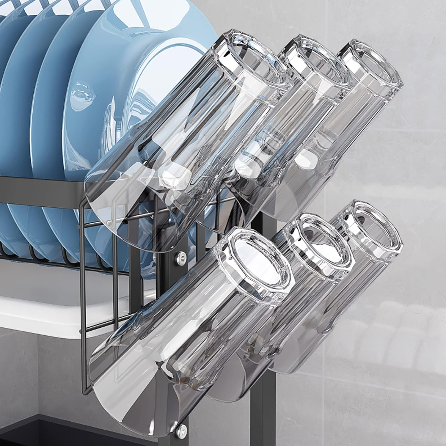 Escurridor SecaPlatos Plegable en Acero Inoxidable 2 Niveles.