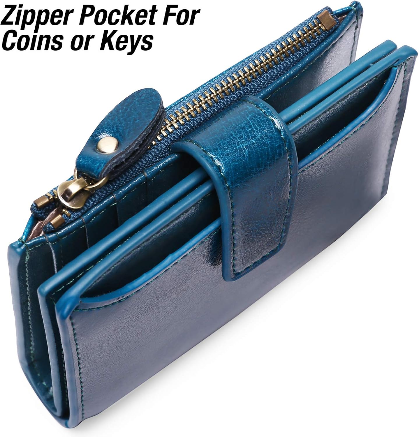 Billetera De Cuero Amsterdam Waxed Para Mujer.