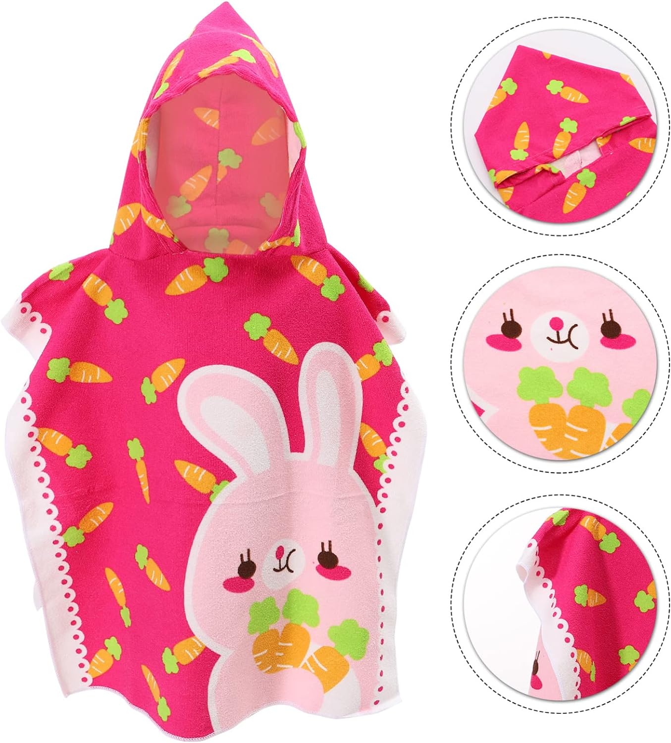 Poncho Toalla de playa con capucha para niños.