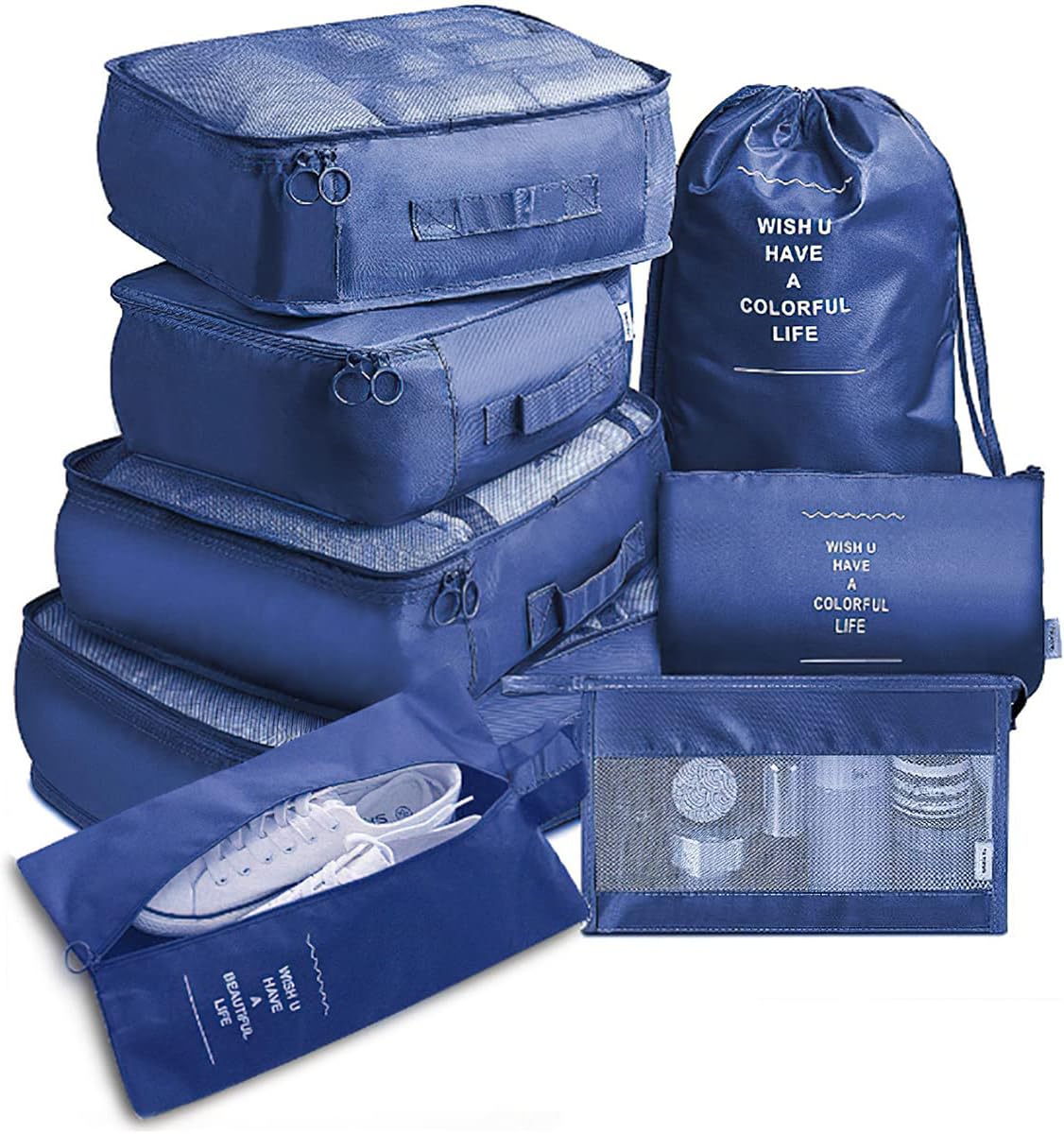 8 Piezas de Organizadores de Viaje Impermeables Para Maletas.