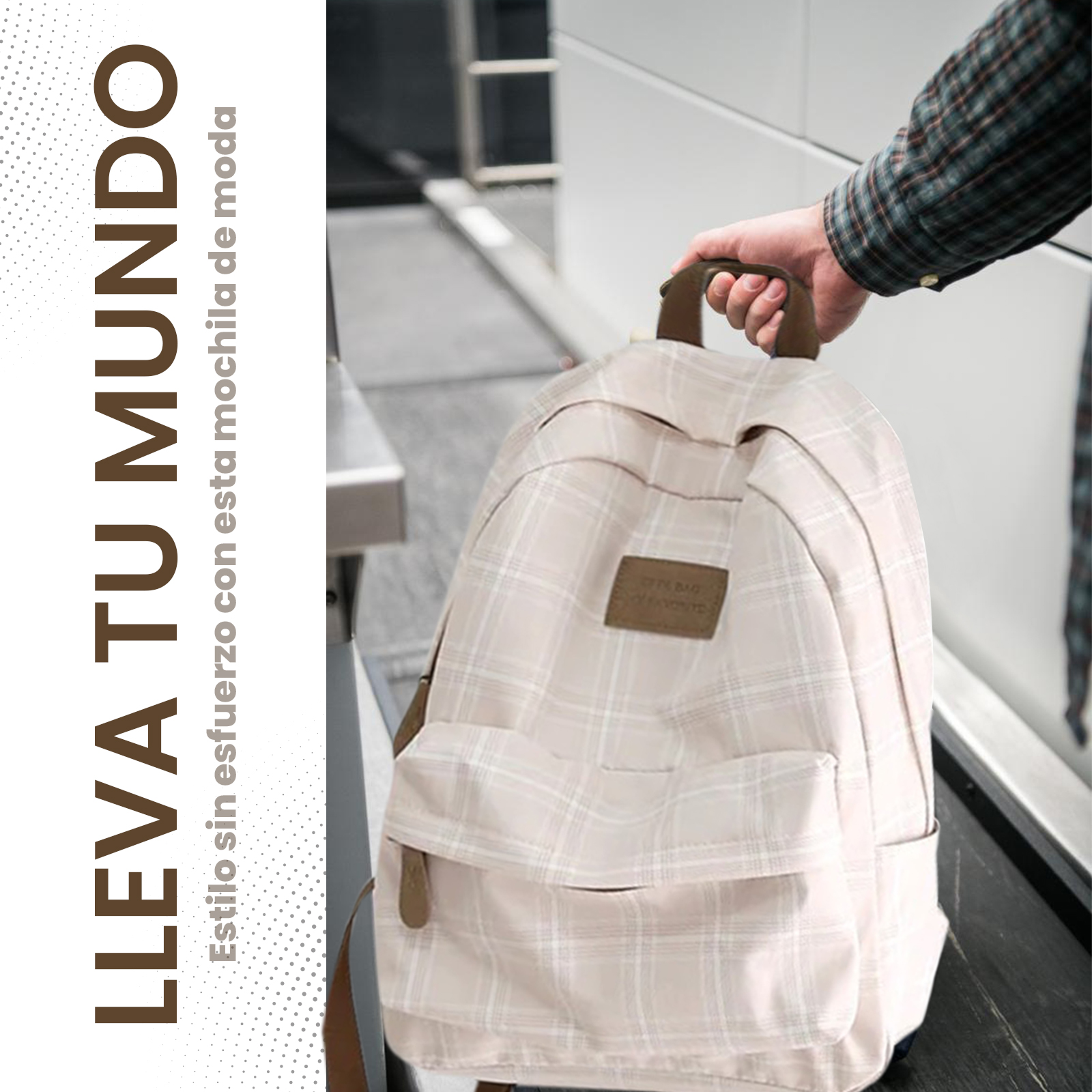 Mochila Escolar A Cuadros En Varios Colores - Unisex