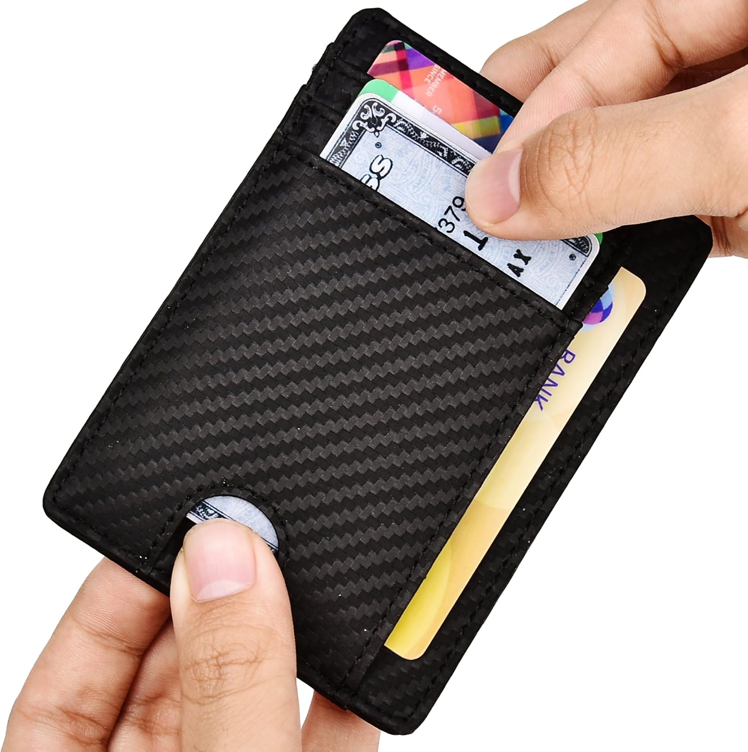 Tarjetero Slim con Protección RFID en Fibra de Carbono.