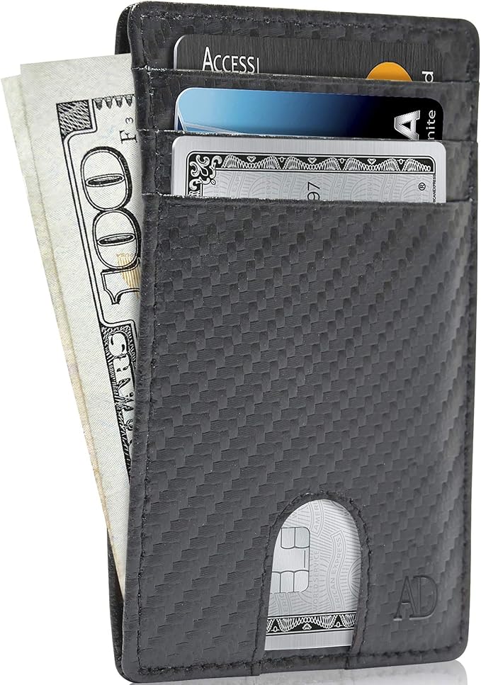 Tarjetero Slim con Protección RFID en Fibra de Carbono.