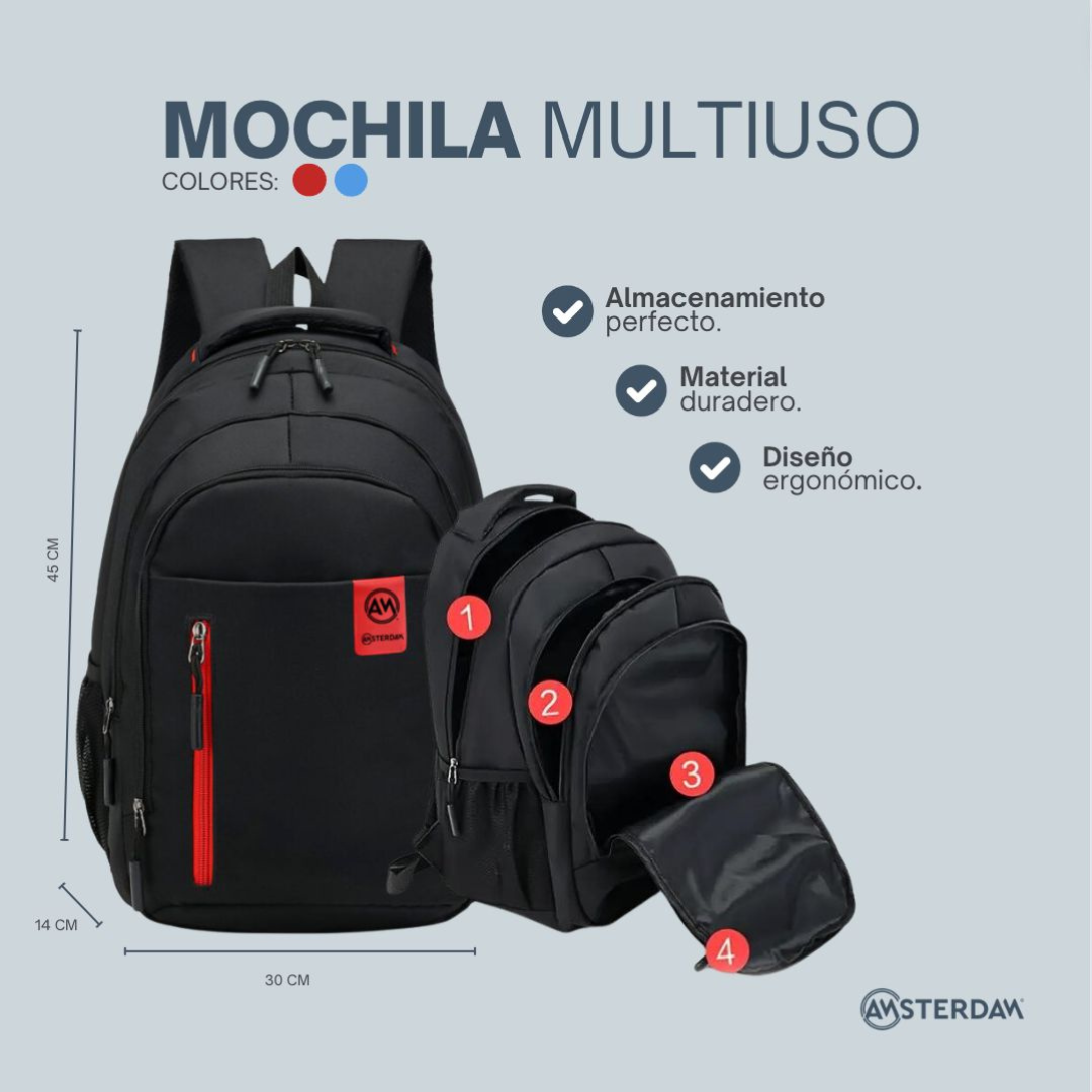 Mochila Multiuso de Gran Capacidad.