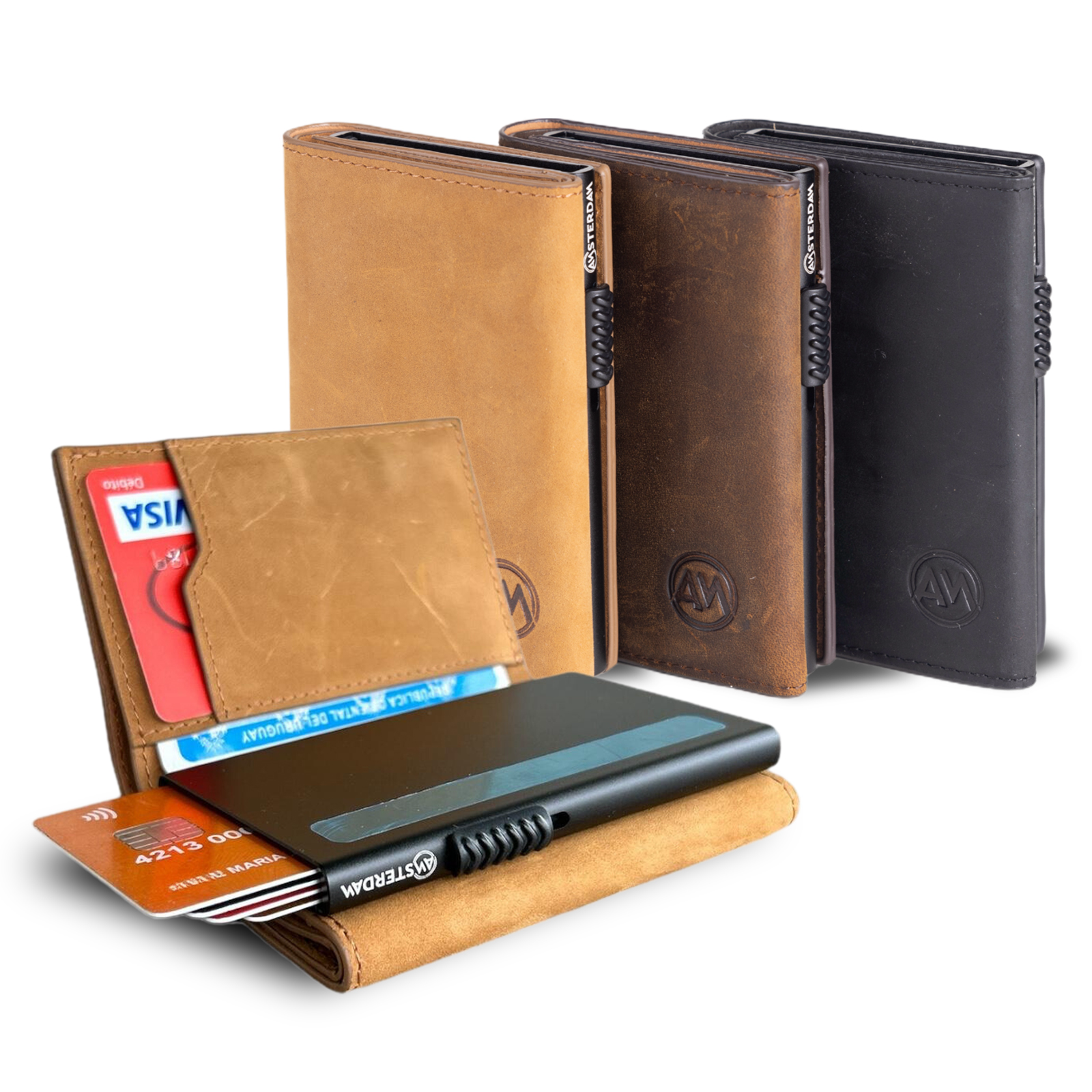 Billetera Hombre LORZOR Cartera Airtag, Cartera Hombre Con