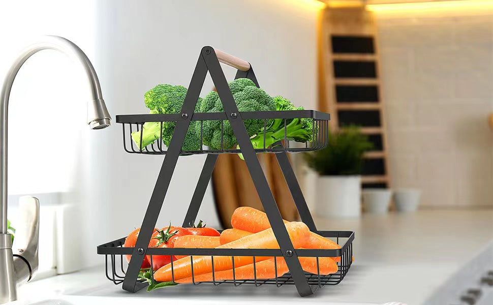 Canasta de Frutas y Verduras en 2 Niveles.