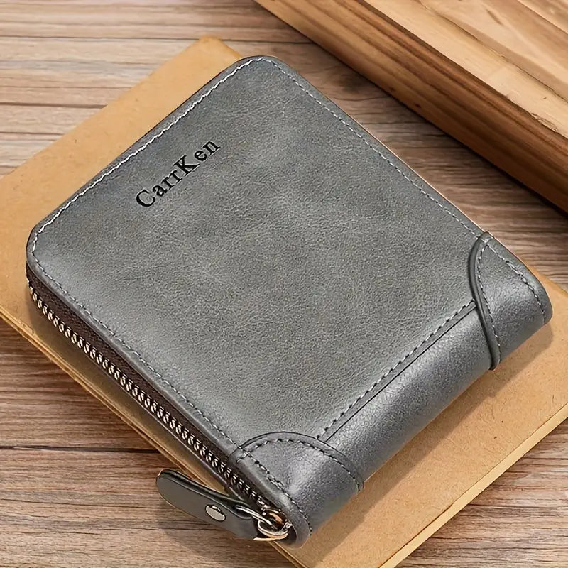 Billetera Para Hombre en Cuero Sintético Multiples Tarjetas y Monedero.