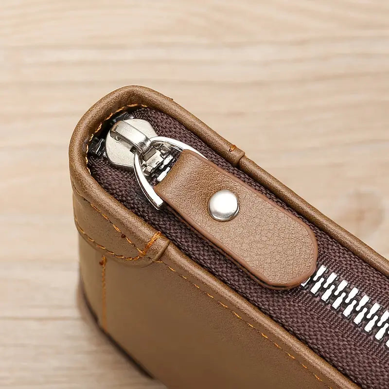 Billetera Para Hombre en Cuero Sintético Multiples Tarjetas y Monedero.