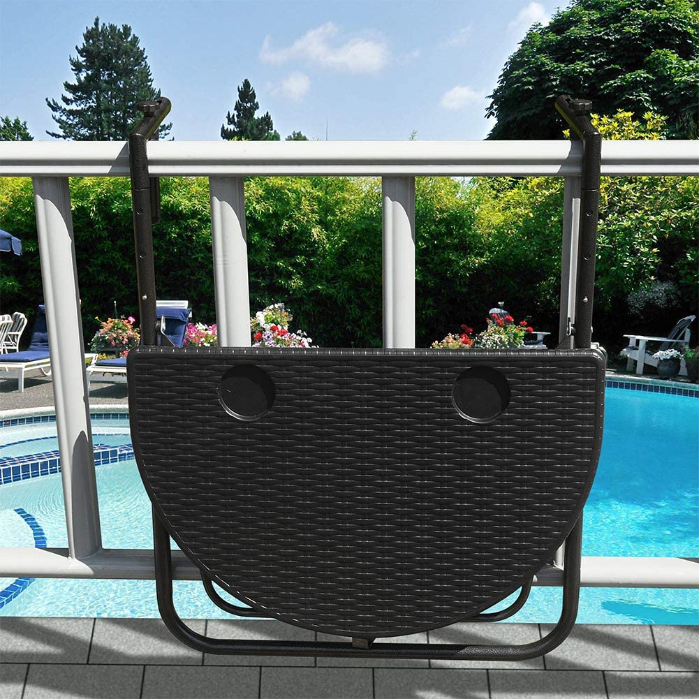 Mesa de Balcon Colgante y Plegable.