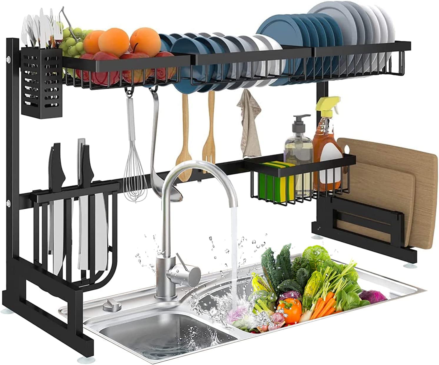 Escurridor De Platos En Acero Inox Extensible de 85 a 100 Cm Largo