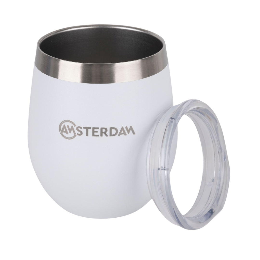Mate De Acero Inoxidable Con Tapa 240 ml.