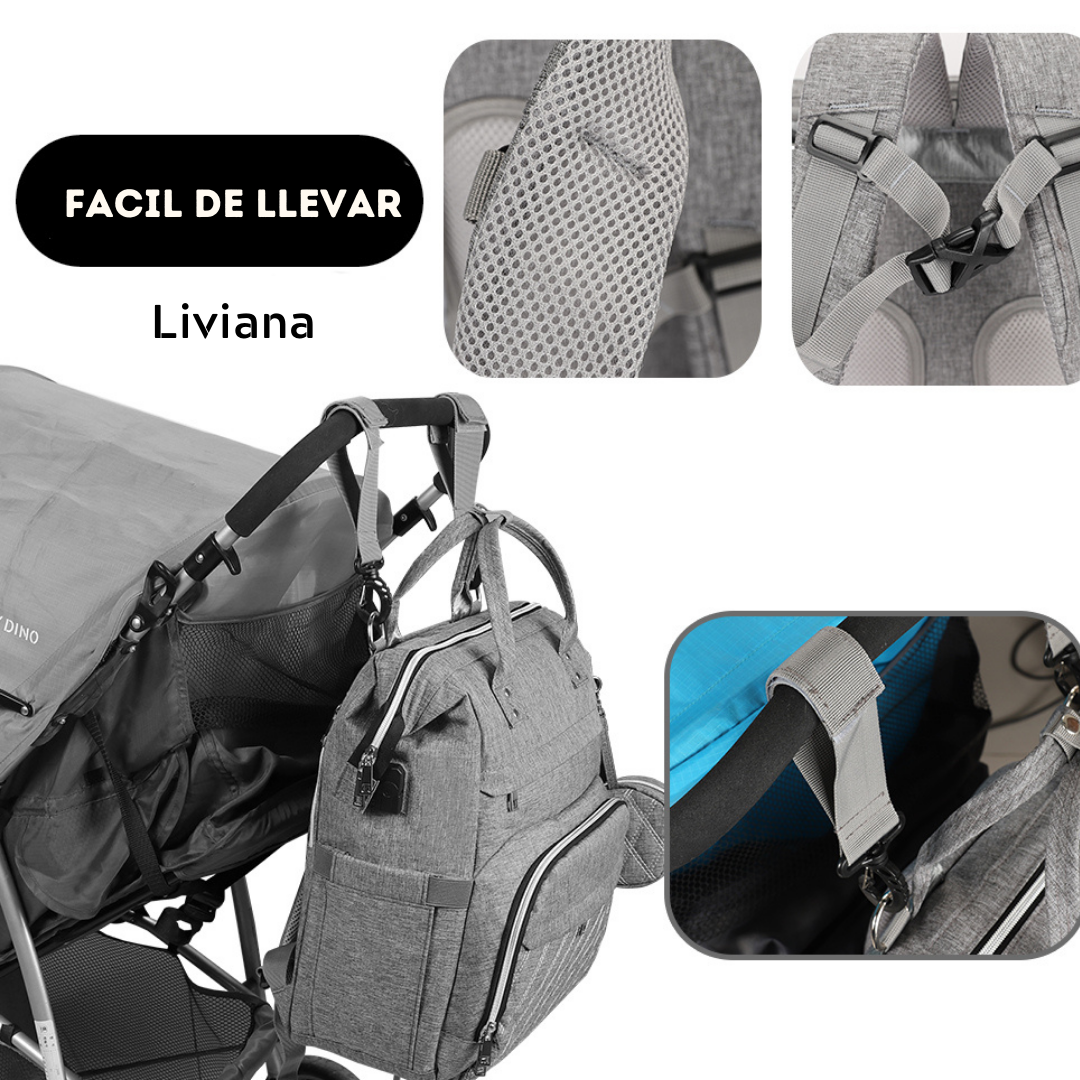 Mochila Maternal de Calidad Impermeable con Puerto USB.