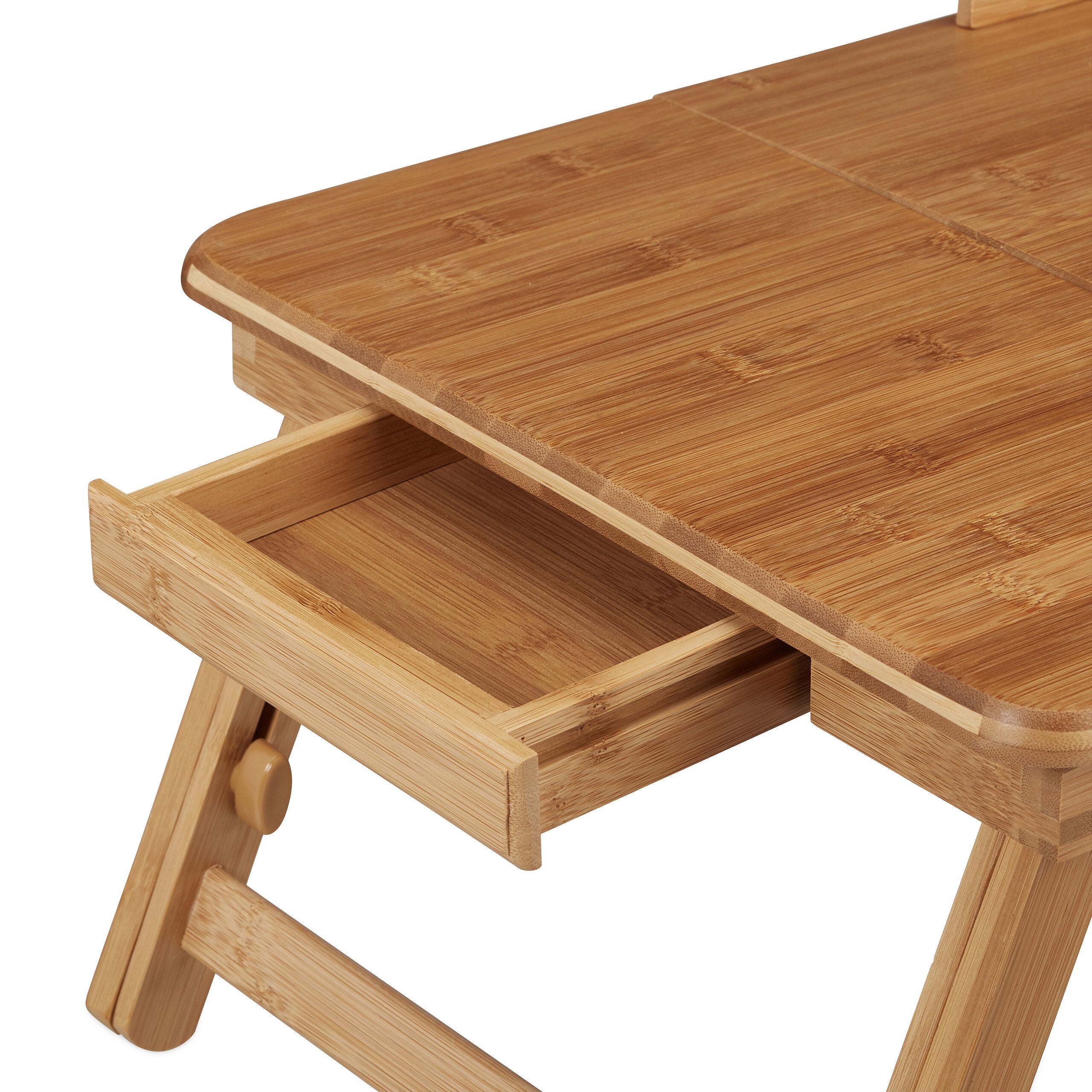 Mesa Portatil de Bamboo con Cajón.-