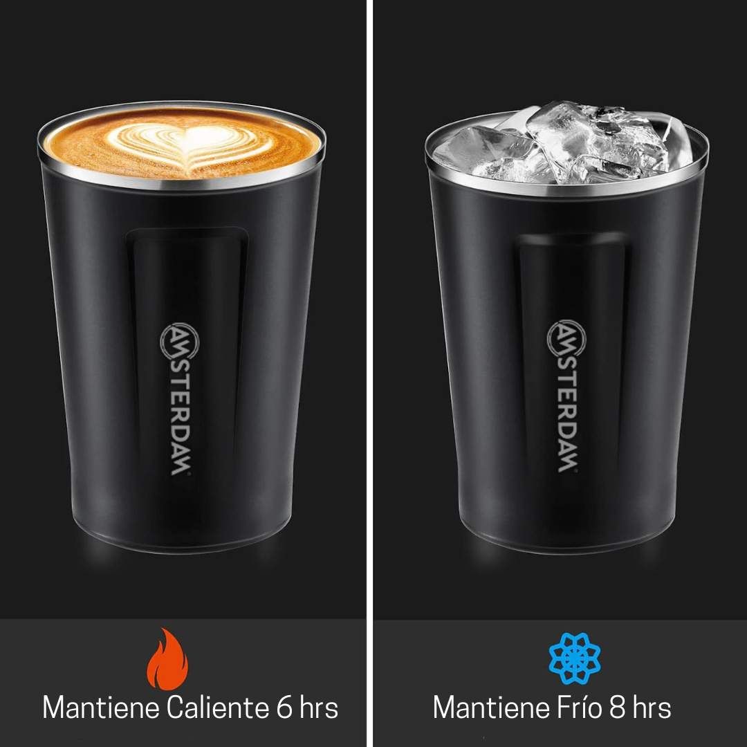 Vaso Térmico Café 380 Ml Con Tapa, Coffee Mug - Amsterdam.