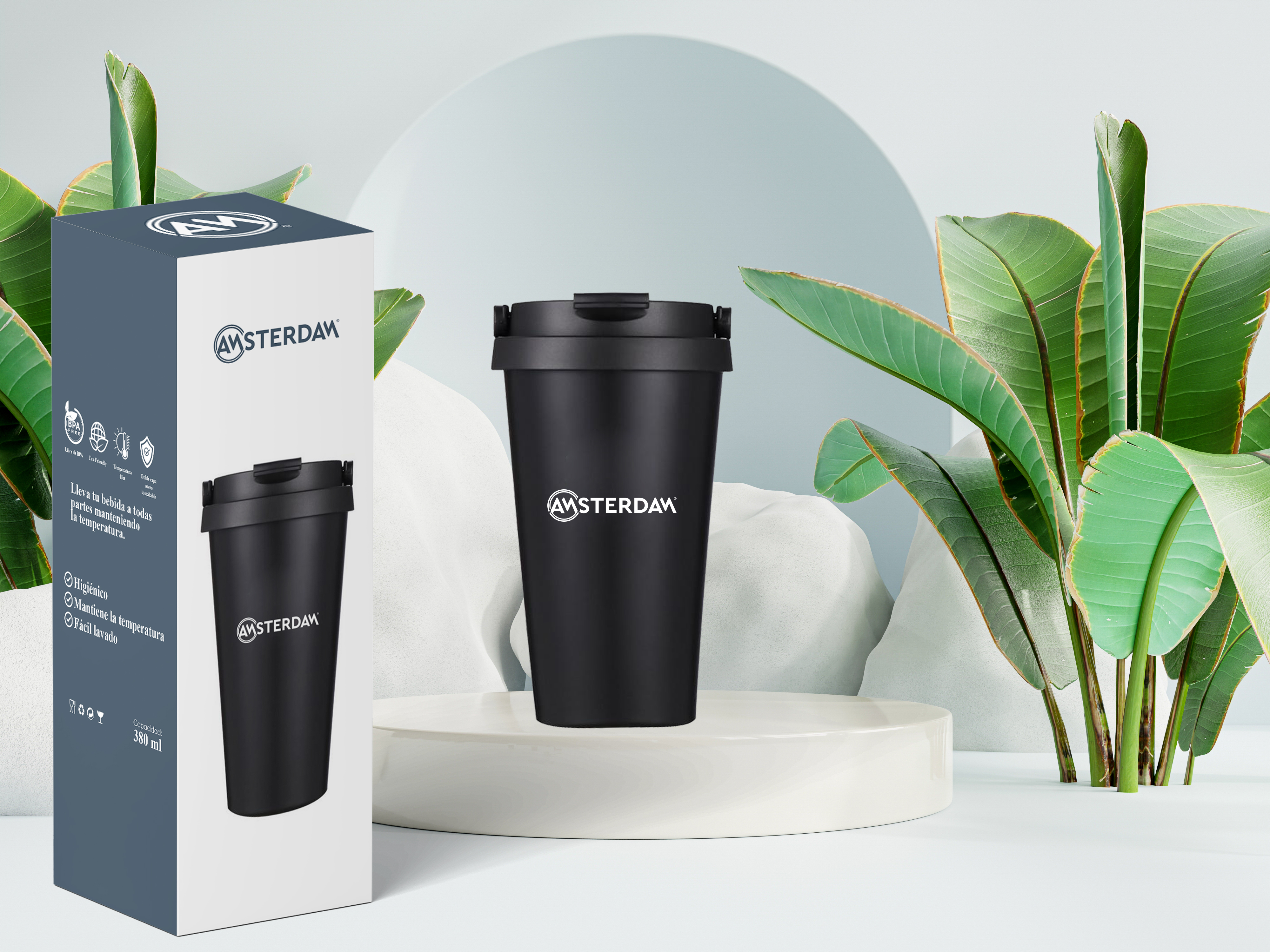 VASO DE CAFE EN ACERO INOX 500ML / DOBLE CAPA DE AISLACIÓN