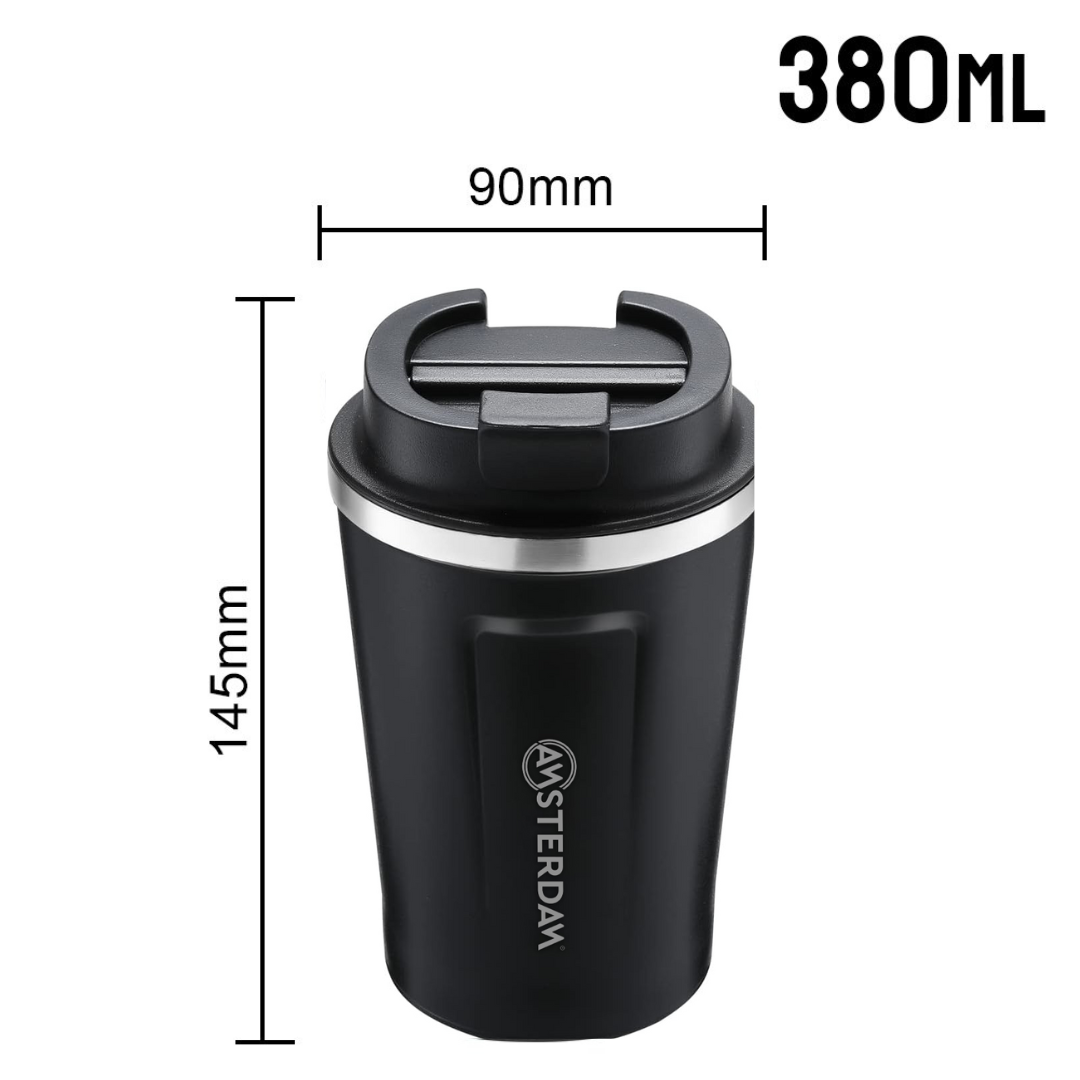 Vaso Térmico Café 380 Ml Con Tapa, Coffee Mug - Amsterdam.