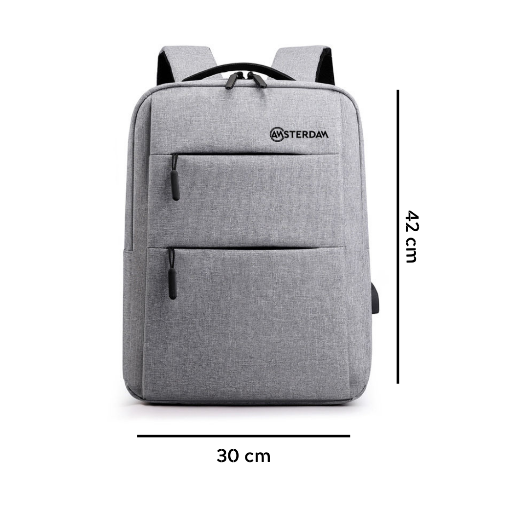 Mochila impermeable con USB para ordenador portátil, resistente al agua.