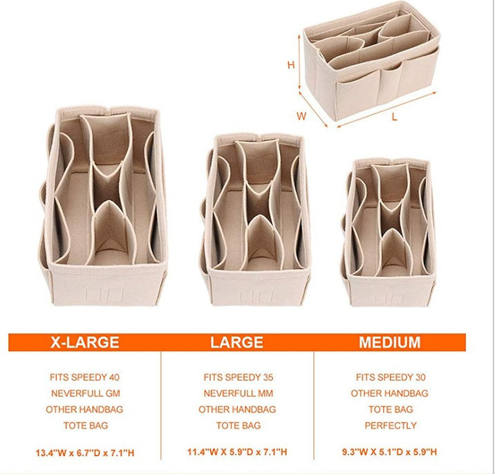 Organizador para Carteras de Fieltro.-