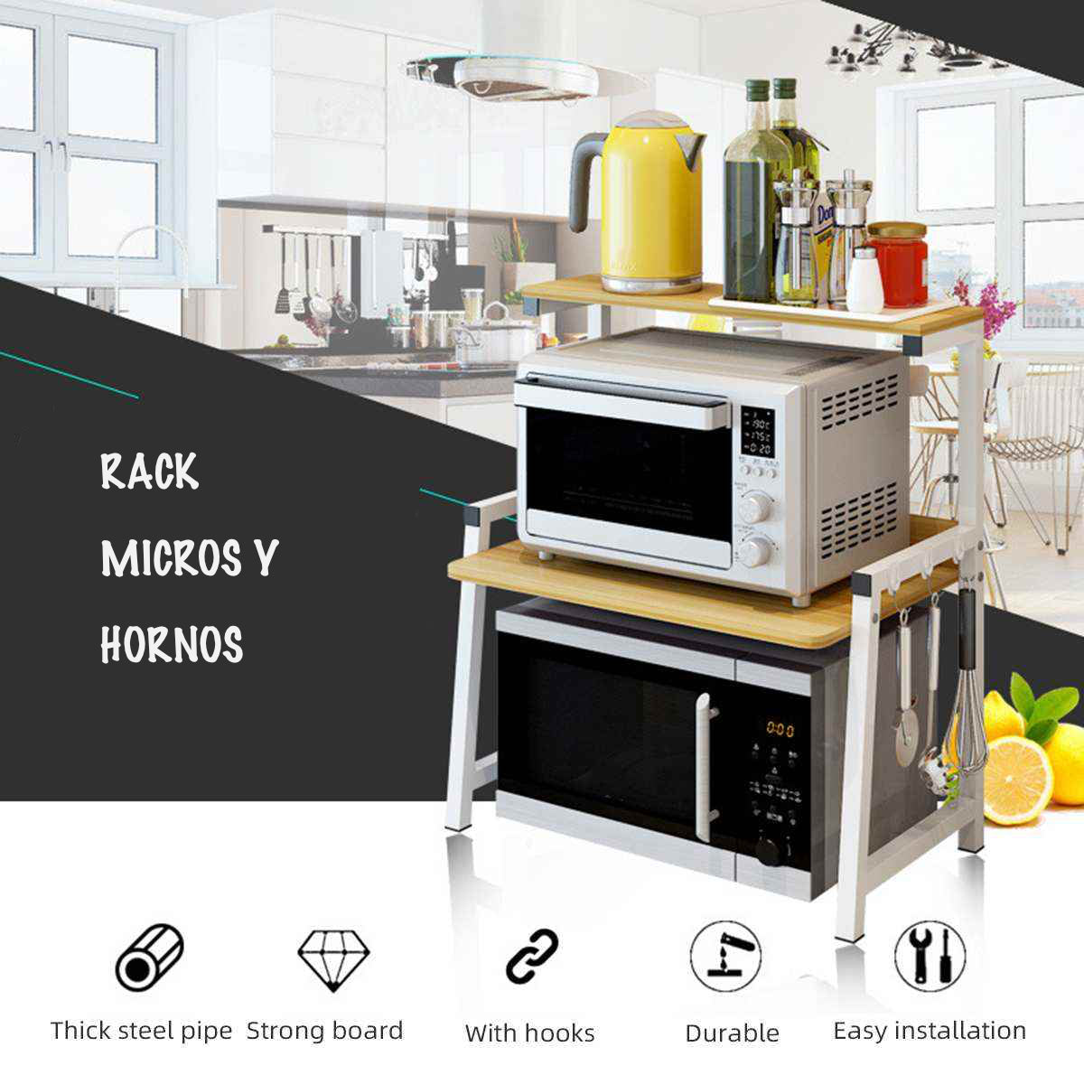 Rack Estante Soporte para Microondas y Hornos.-