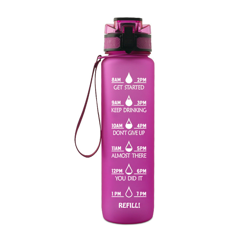 Botella de agua motivadora, con marcador de tiempo.