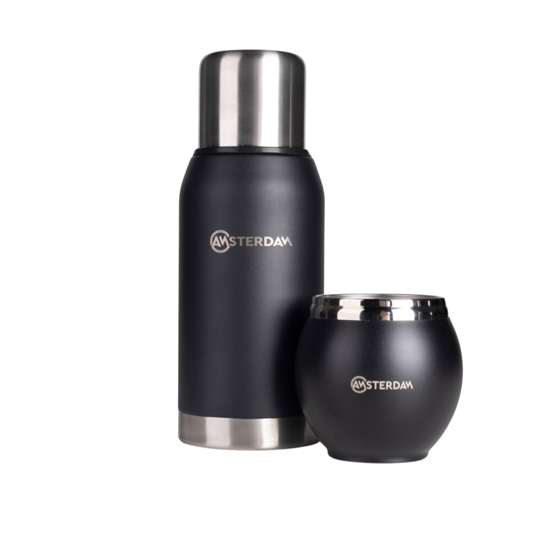 Set Termo 750ml + Mate 280ml En Acero Inoxidable