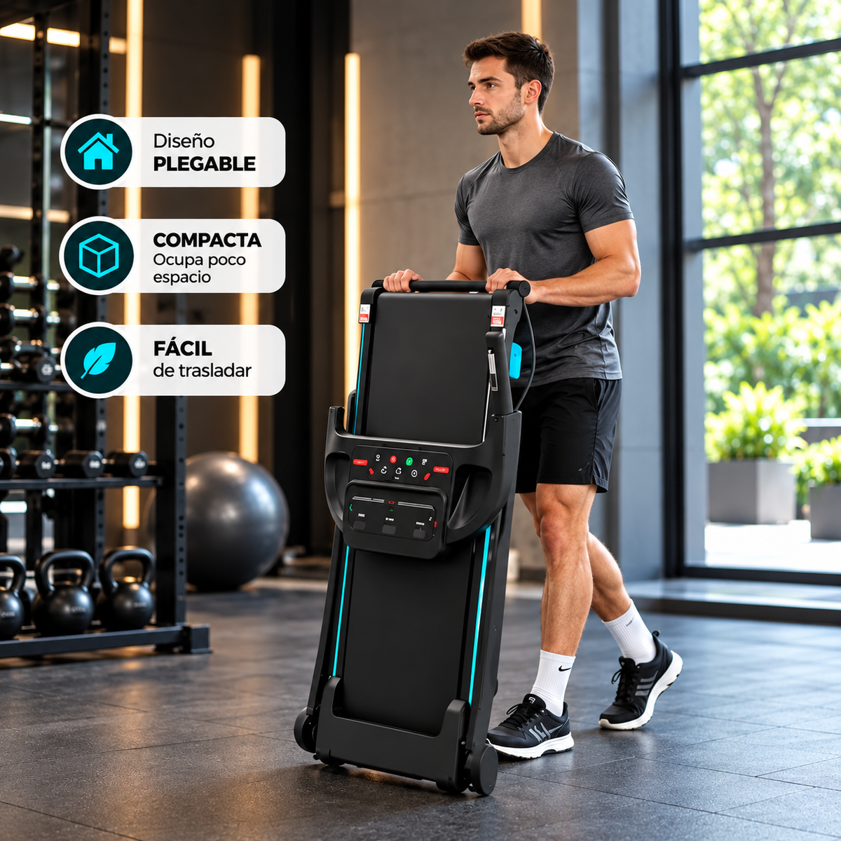 Caminadora Eléctrica Plegable 1.5 Hp 14 Km/h Bluetooth