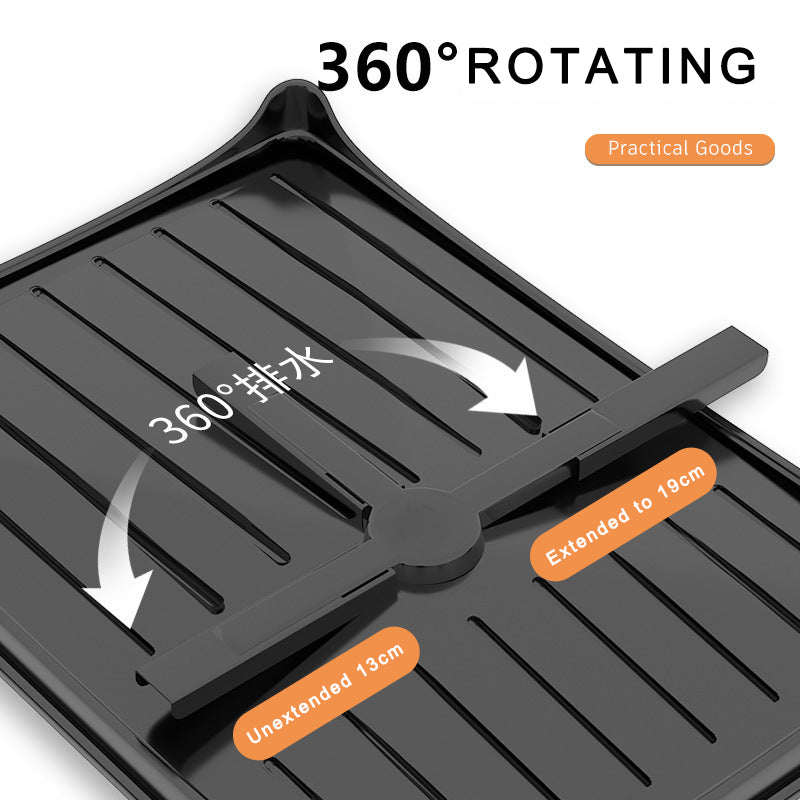 Escurridor De Platos 2 Niveles 360° Drenaje Automático. Negro