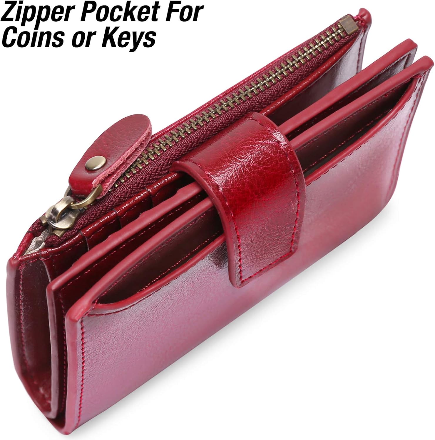 Billetera De Cuero Amsterdam Waxed Para Mujer.