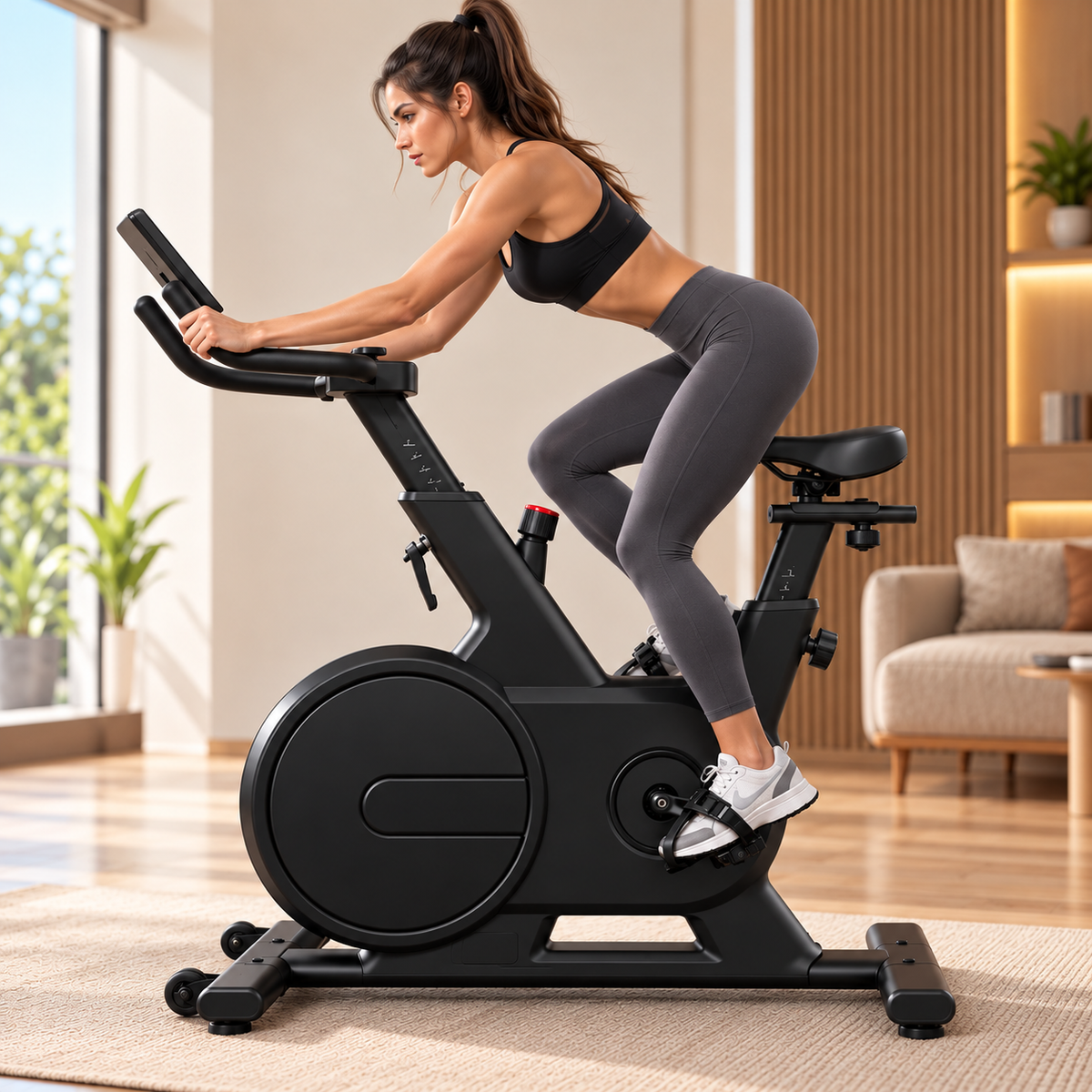 Bicicleta Spinning Magnética Mototizada Bluetooth 32 Niveles
