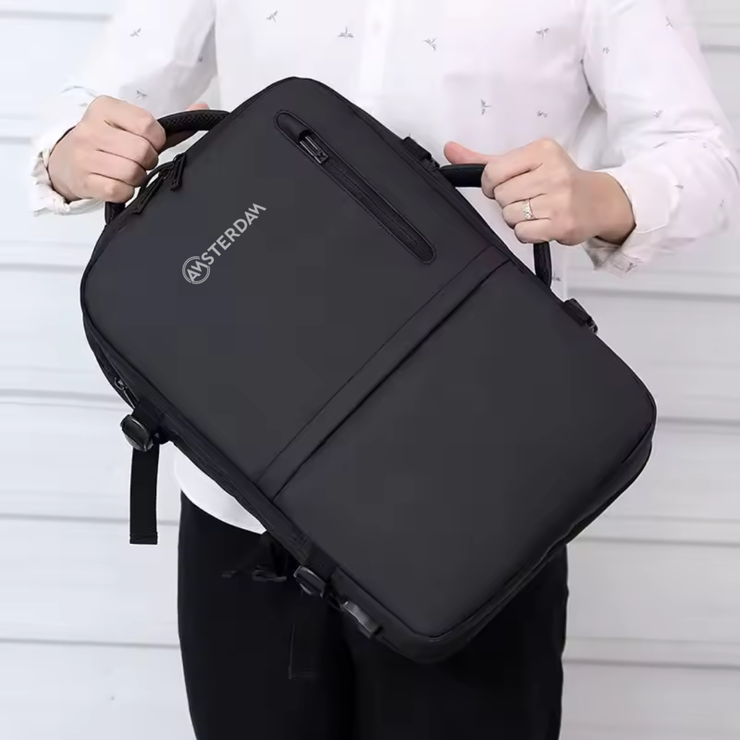 Mochila de Viaje Expandible Antirrobo con Puerto USB - Impermeable.