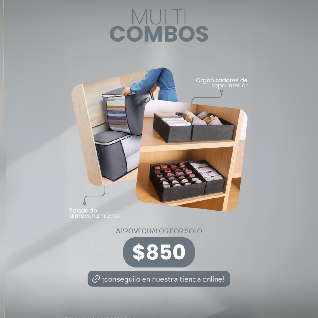 COMBO BOLSA ALMACENAMIENTO + ORGANIZADOR ROPA INTERIOR