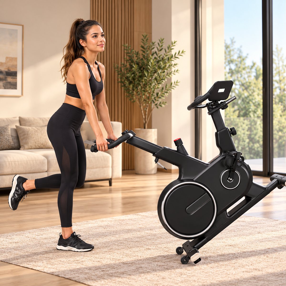 Bicicleta Spinning Magnética Mototizada Bluetooth 32 Niveles