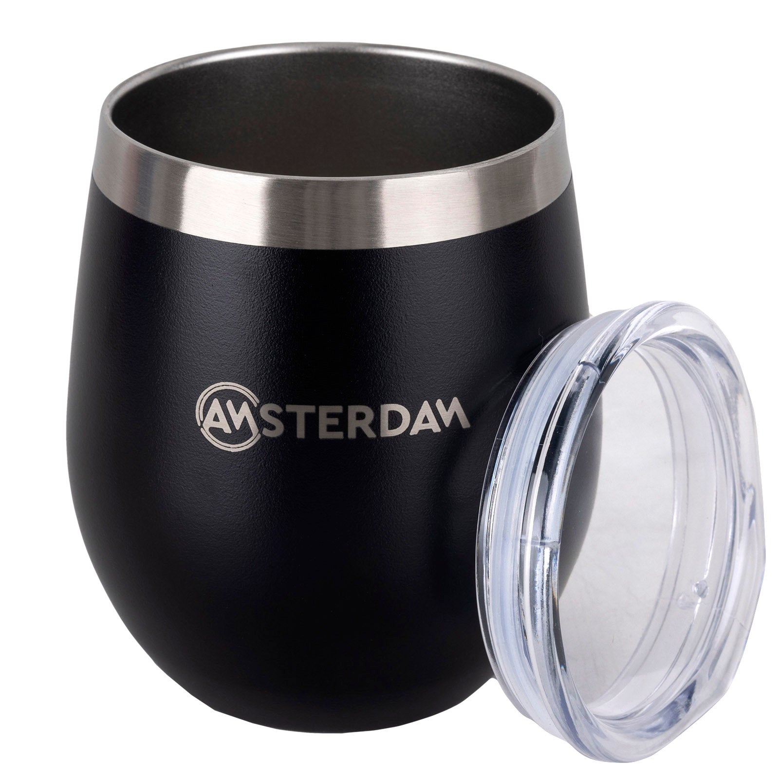 Mate De Acero Inoxidable Con Tapa 240 ml.