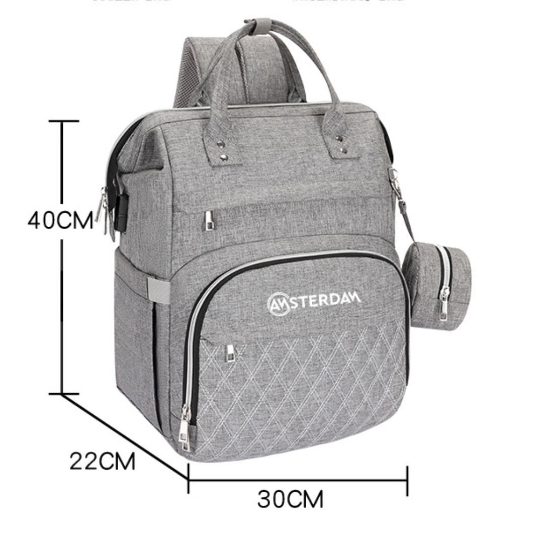 Mochila Maternal de Calidad Impermeable con Puerto USB.